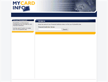Tablet Screenshot of mycardinfo.com
